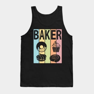 BAKER PASTEL COLORS DESSERTS PASTRY CHEF BAKING LOVER TRENDY Tank Top